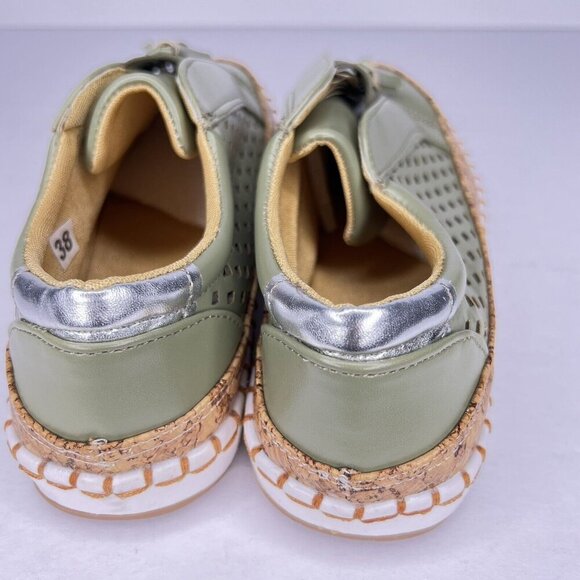 Breathable Avocado Light Weight Womens Size 7 Casual Sneaker Cork- Like Accent - Picture 4 of 9